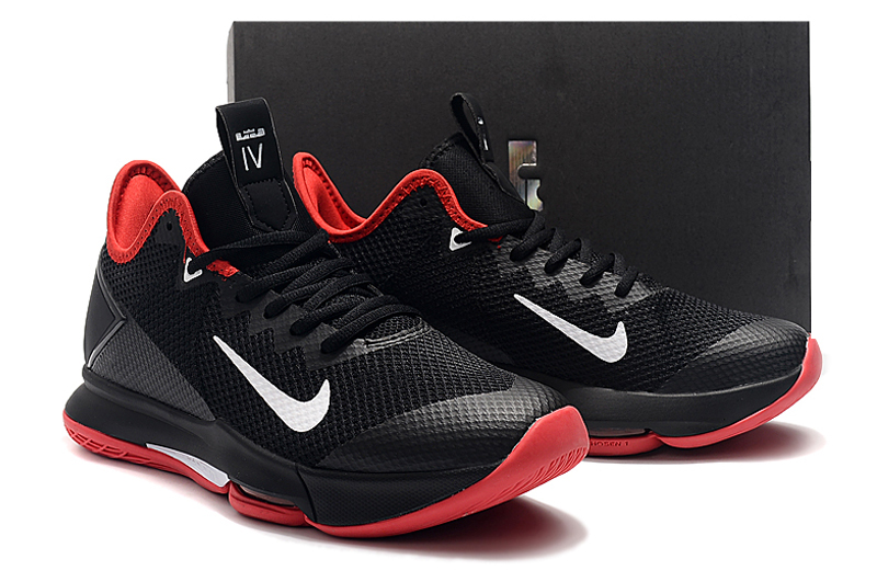 2019 Men Nike Lebron James Witness IV Black Red White Shoes